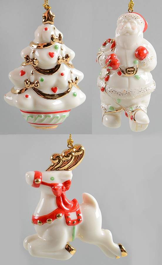 Lenox Christmas Ornament Santa, Reindeer, Tree-Set Of 3 - No Box by Lenox-1