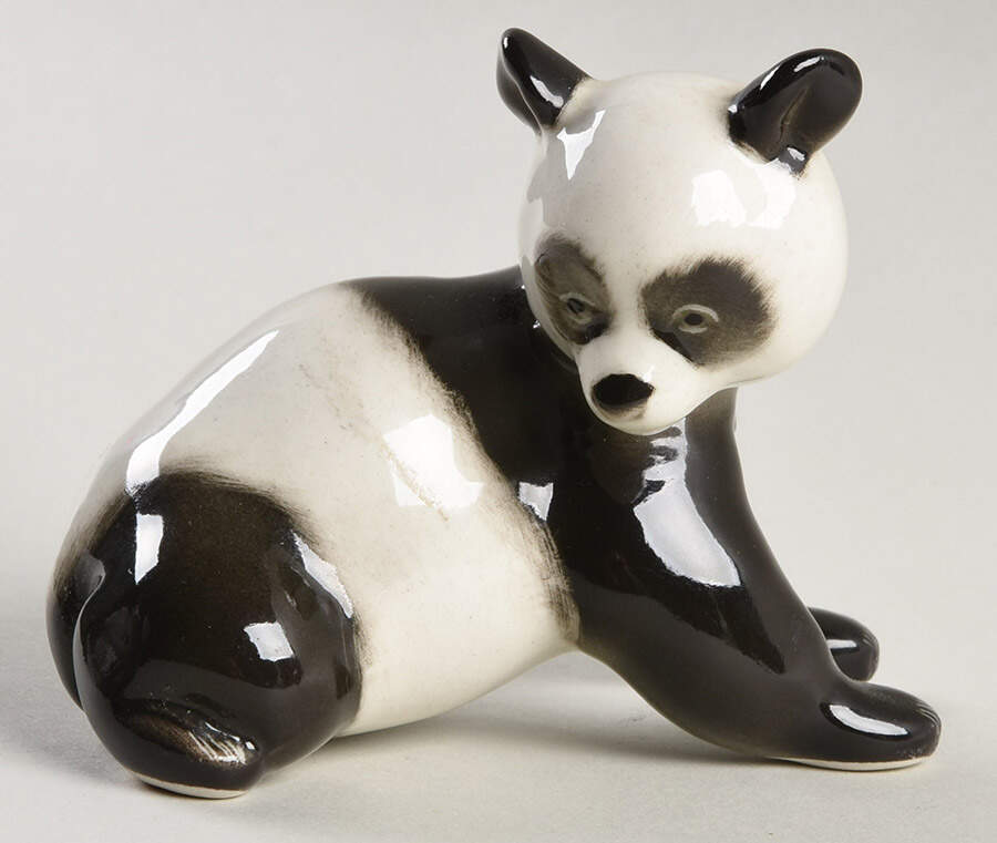 Lomonosov Figurines Panda Cub,Paws On Ground  - No Box by Lomonosov-1