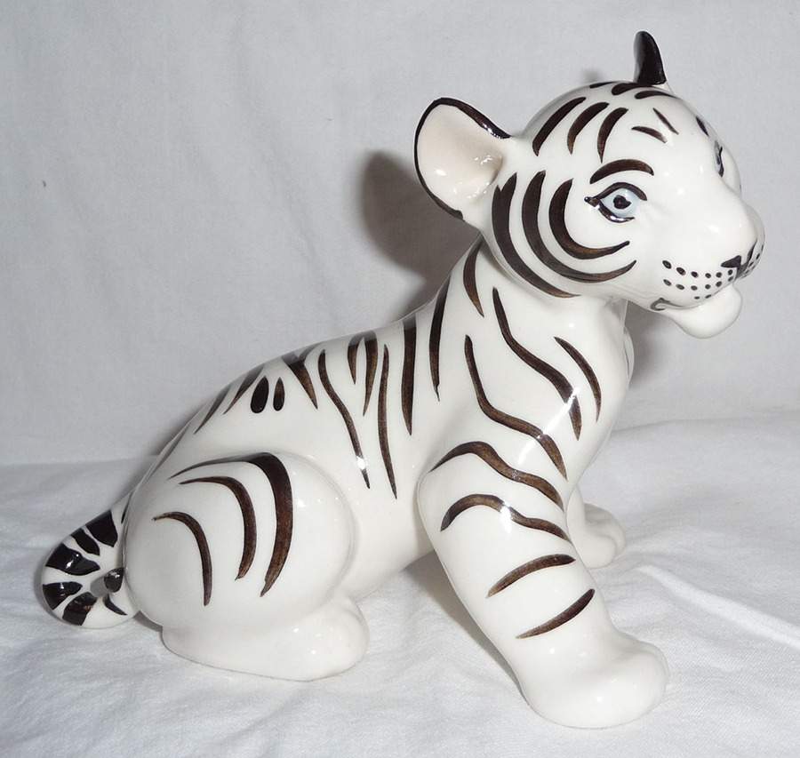 Lomonosov Figurines White Tiger Cub - Boxed by Lomonosov-1