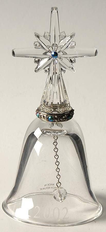 Annual Crystal Bell Ornament Pave Jewel Cross Bell Of Peace - No Box by Lenox-1