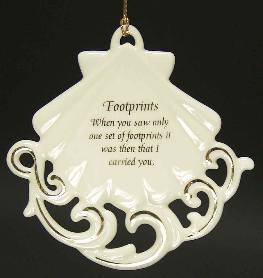 Footprints Ornament Footprints Shell Ornament - With Box by Lenox-1