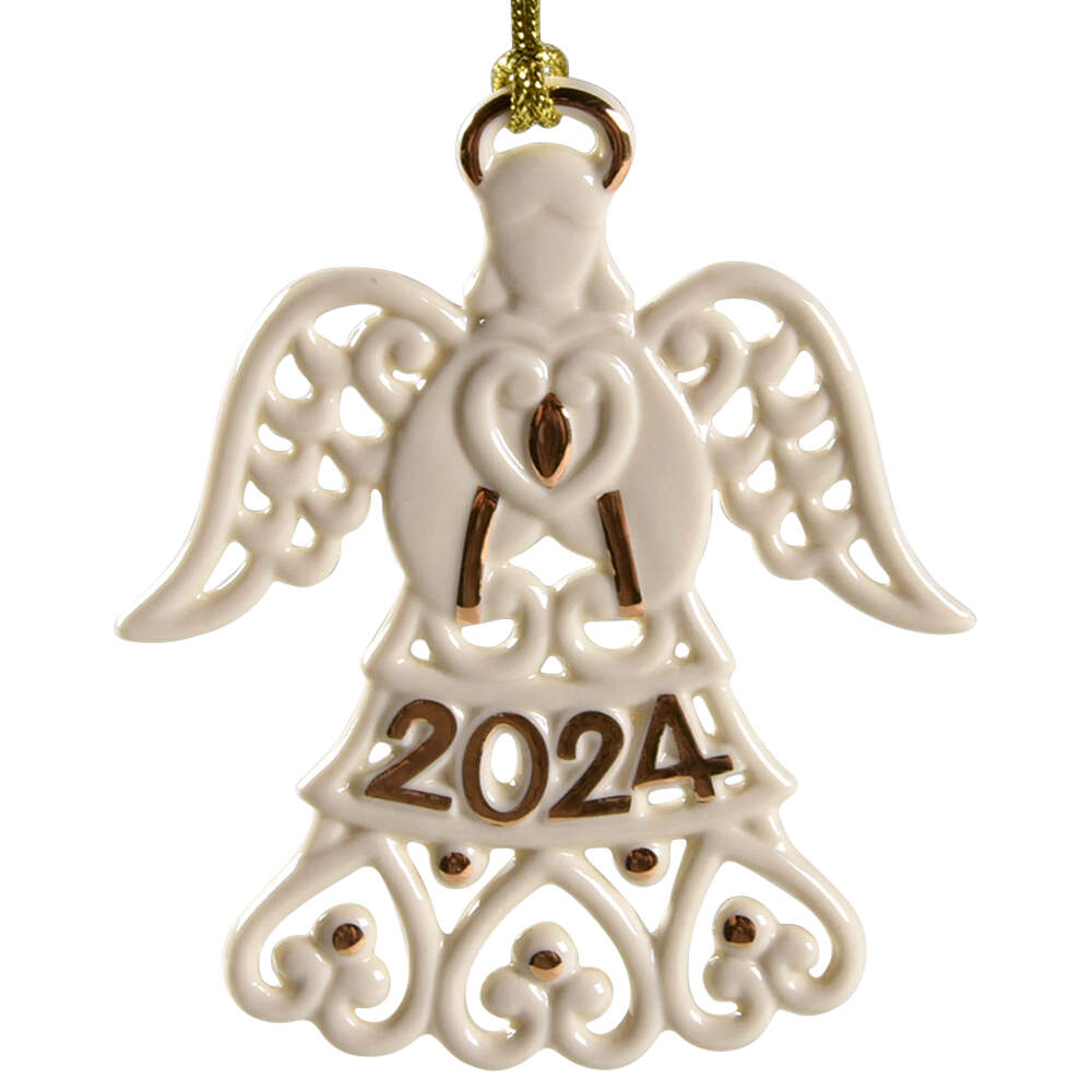 A Year To Remember Ornament 2024-Angel - No Box by Lenox-1