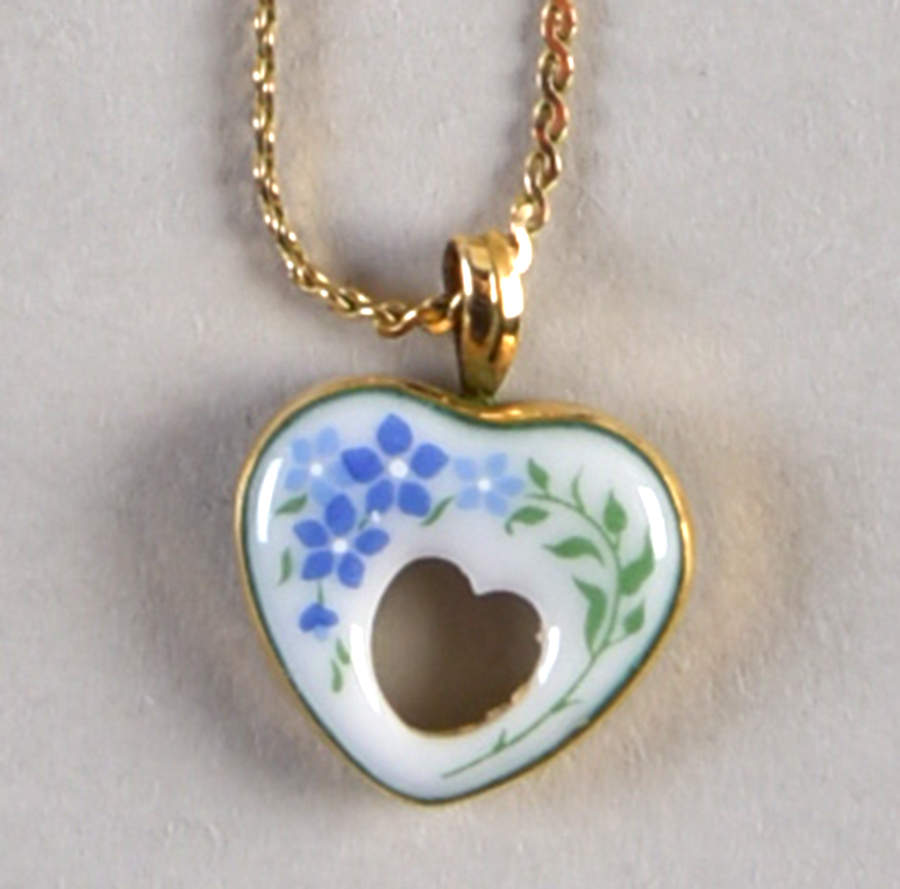 Lenox Jewelry Blue Floral Pierced Heart Necklace - Boxed by Lenox-1