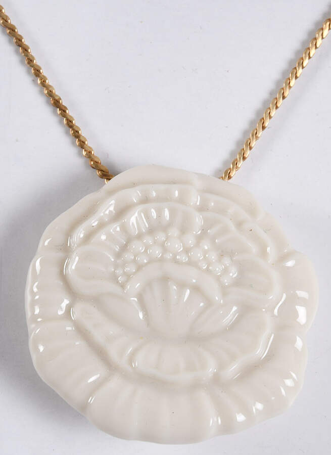 Lenox Jewelry White Flower Necklace W/Gold Chain - Boxed by Lenox-1
