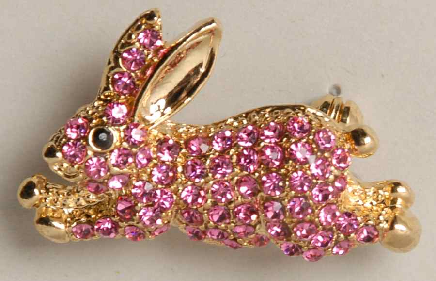 Lenox Jewelry Jeweled Pink Bunny Pin - Boxed by Lenox-1