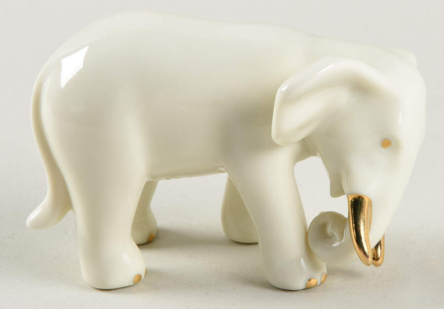 Classic Ivory Miniatures Elephant Standing - Head Down - No Box by Lenox-1