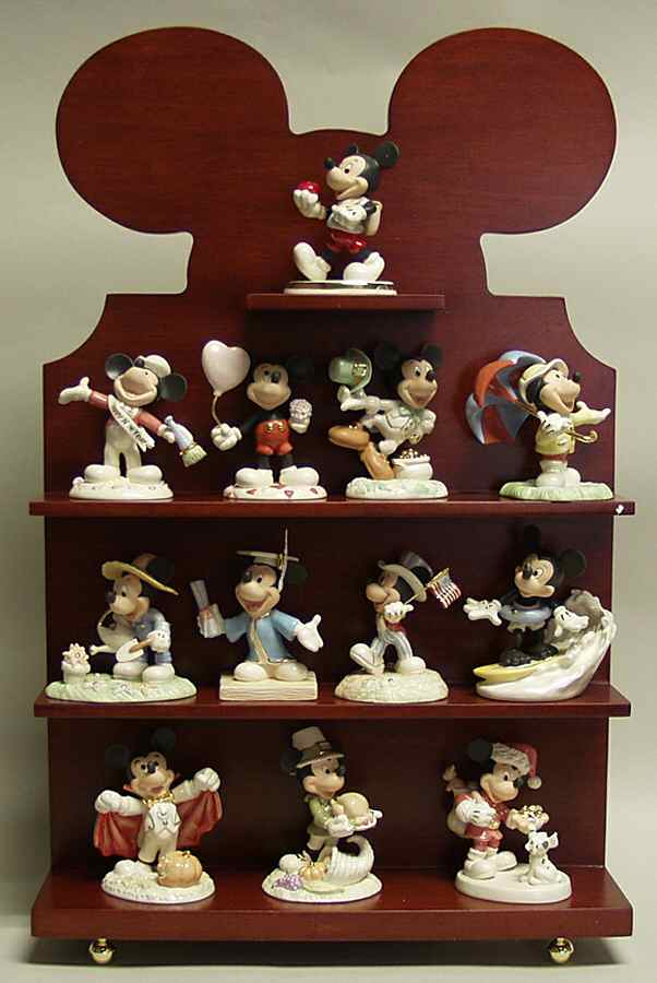 Mickey for All Seasons 12 Figure Set W/ Display Shelf - Boxed by Lenox-1