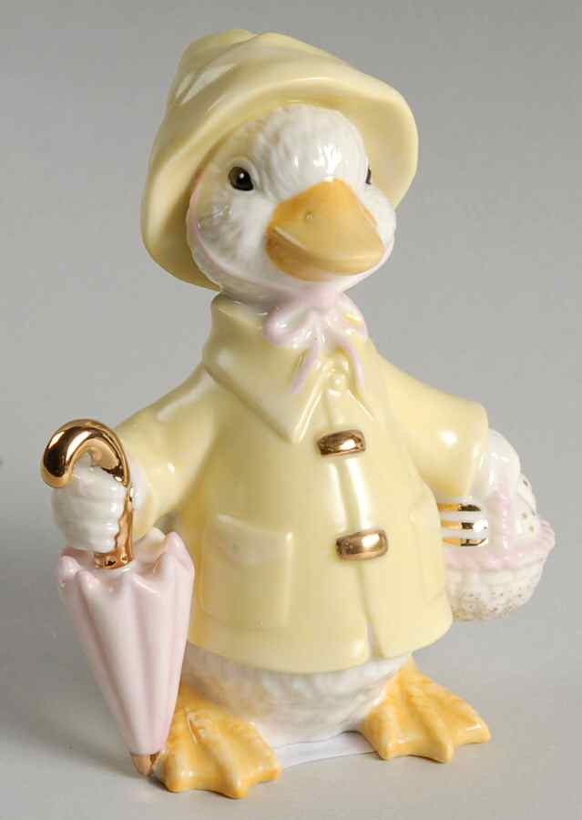 Easter Figurines Just Ducky-Duck In Yellow Raincoat - No Box by Lenox-1