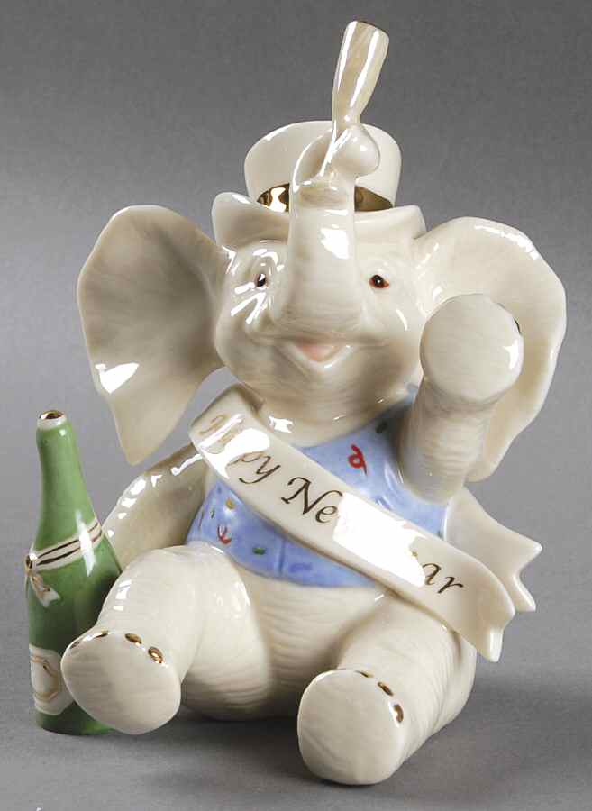 Mini Classic Elephants Toasting The New Year - Boxed by Lenox-1