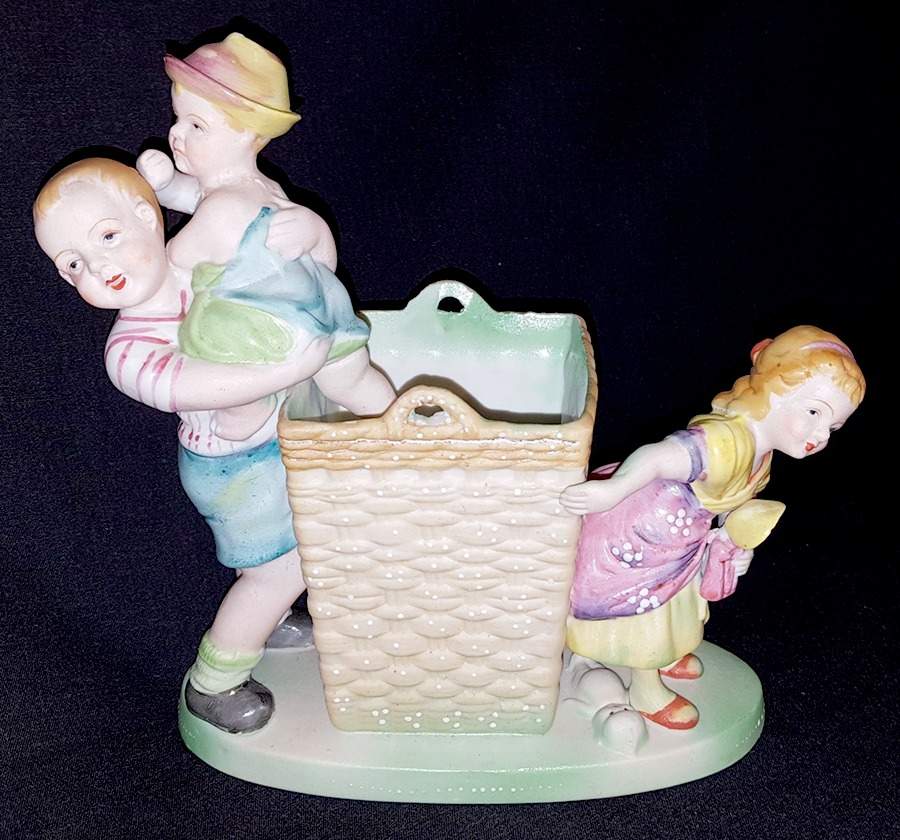 Ardalt Figurines Children Playing In Basket - No Box by Lenwile-Ardalt-1
