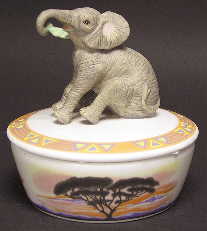 Lenox Music Boxes Baby Elephant Music Box - Boxed by Lenox-1