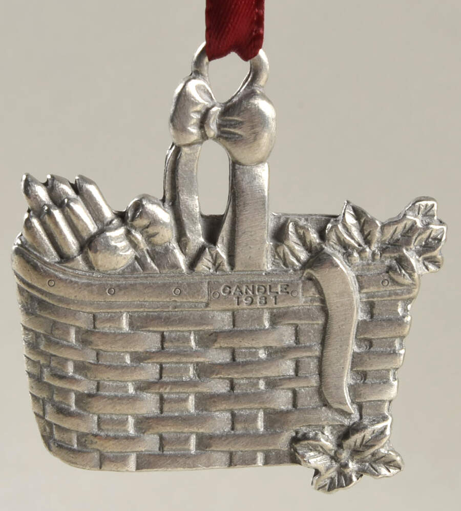 Christmas Basket Collection 1981 Candle - With Box by Longaberger (Metal)-1