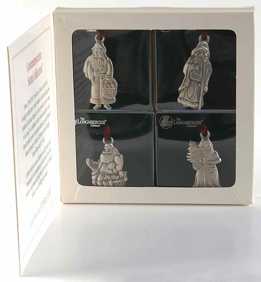 Santa Cookie Mold Collection Set Of Four - With Box by Longaberger (Metal)-1