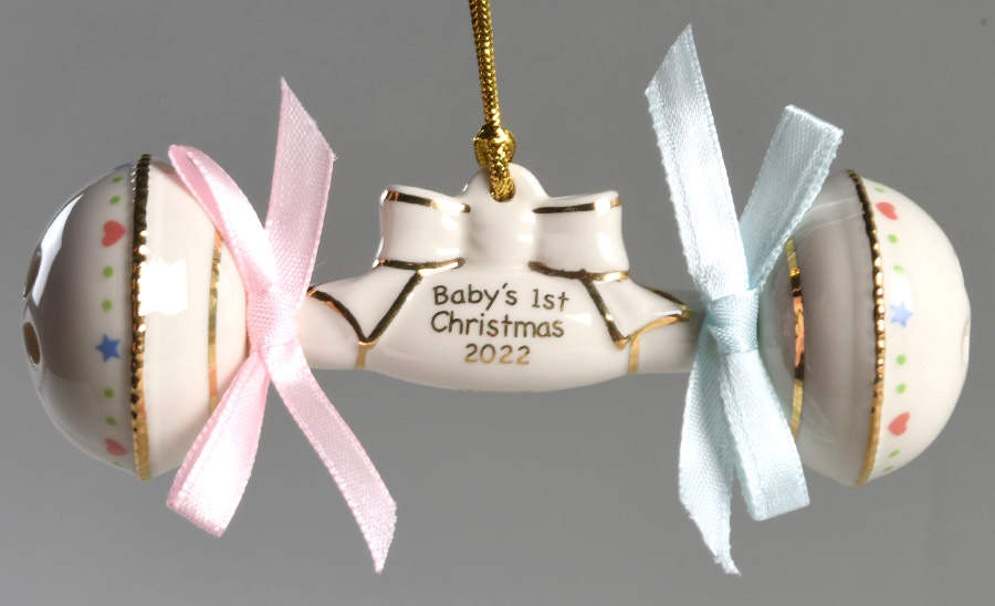 Baby's First Christmas-Rattle 2022-Rattle - With Box by Lenox-1
