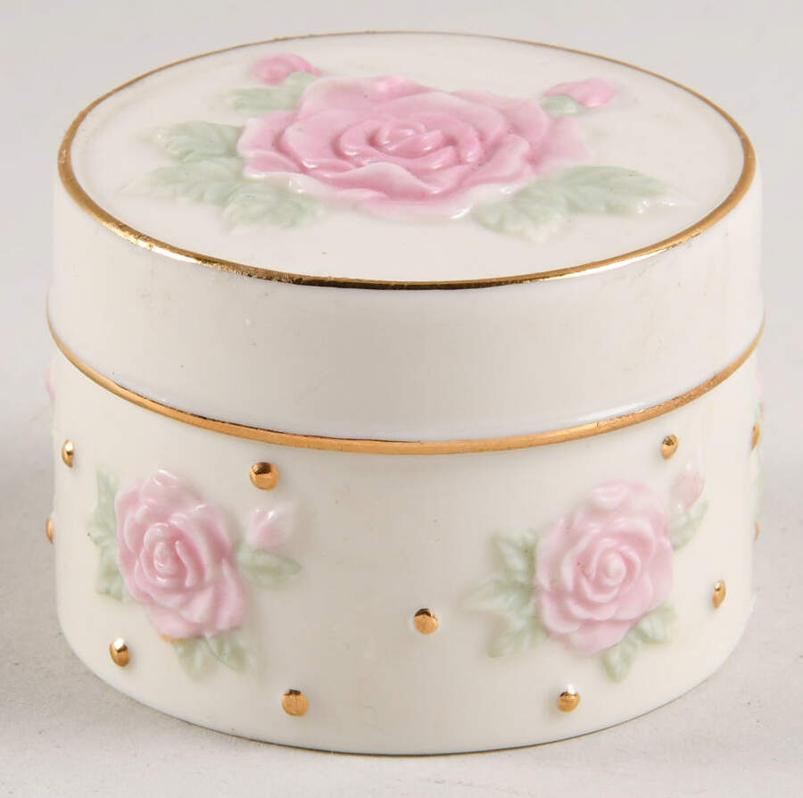Lenox Boxes Round Box With Pink Roses - Boxed by Lenox-1