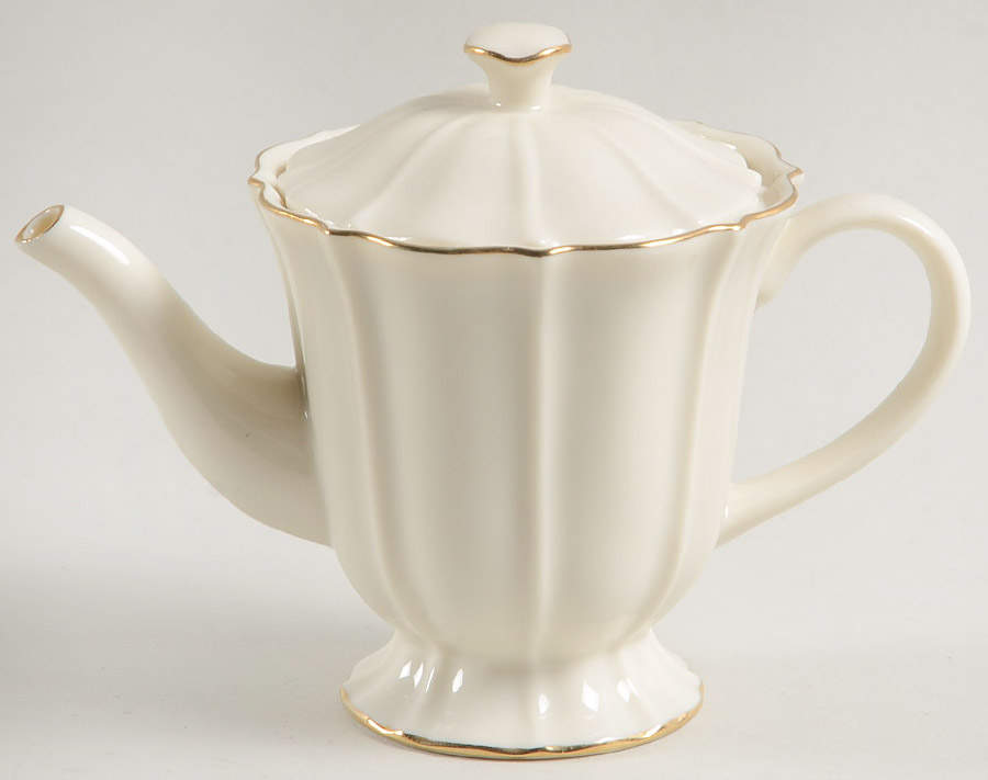 Vintage Miniature Teapot Collection Multi Sided Gold Trim Tepot - No Box by Lenox-1