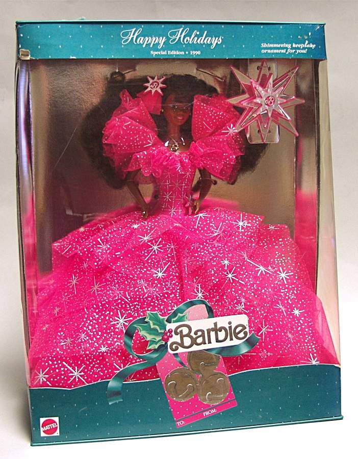 Holiday Barbie 1990 African American - Boxed by Mattel-1