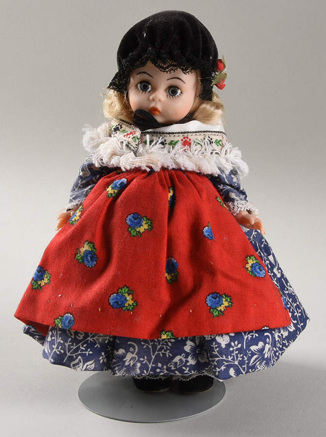 International-8" Doll Germany - Blue Skirt White Flowers - Boxed by Madame Alexander-1