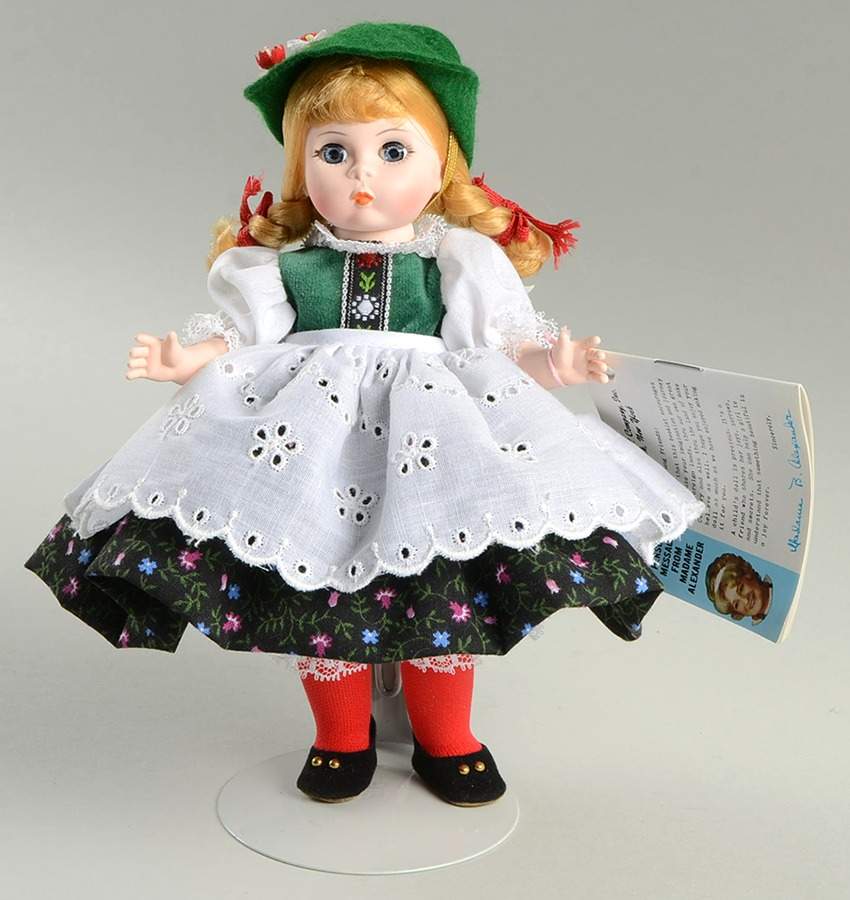 International-8" Doll Austria Girl -Black Skirt Blue Pink  - With Box by Madame Alexander-1