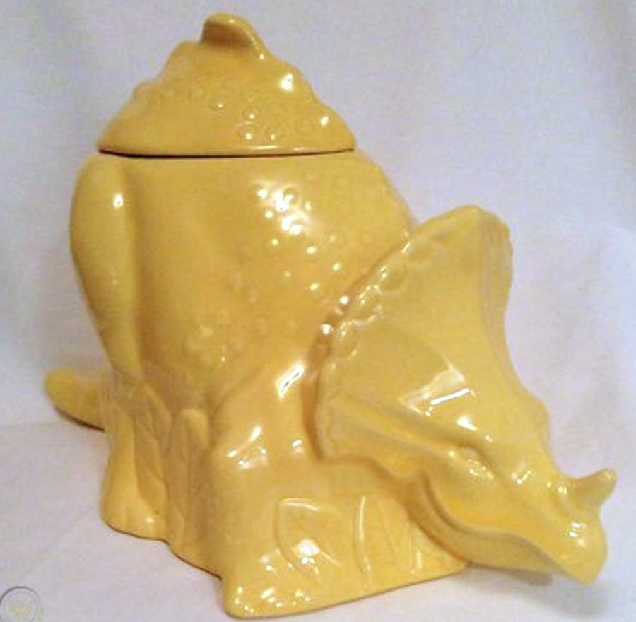 Metlox Cookie Jar Mona-Monoclonius-Yellow - No Box by Metlox - Poppytrail - Vernon-1