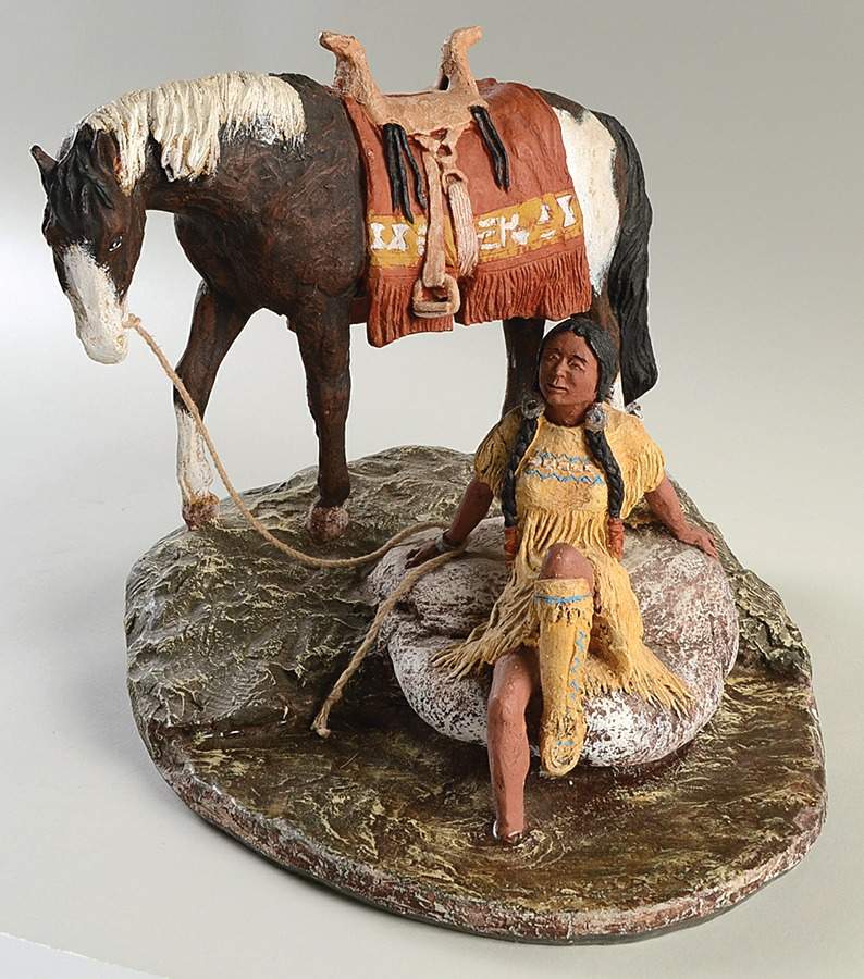 Monfort Originals Indian Girl With Horse - No Box by Monfort Originals-1