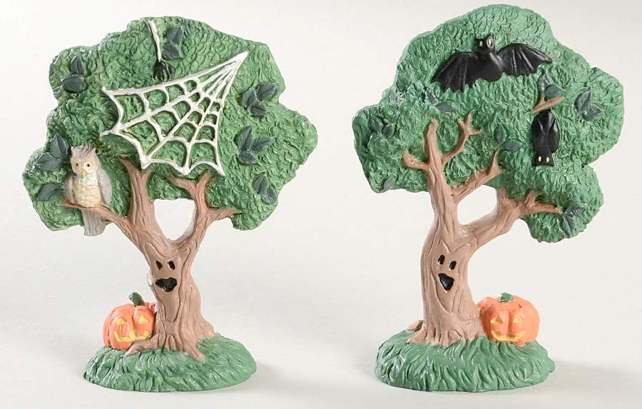 Creepy Hollow Owl And Bat Trees - Set Of Two - Boxed by Midwest of Cannon Falls-1