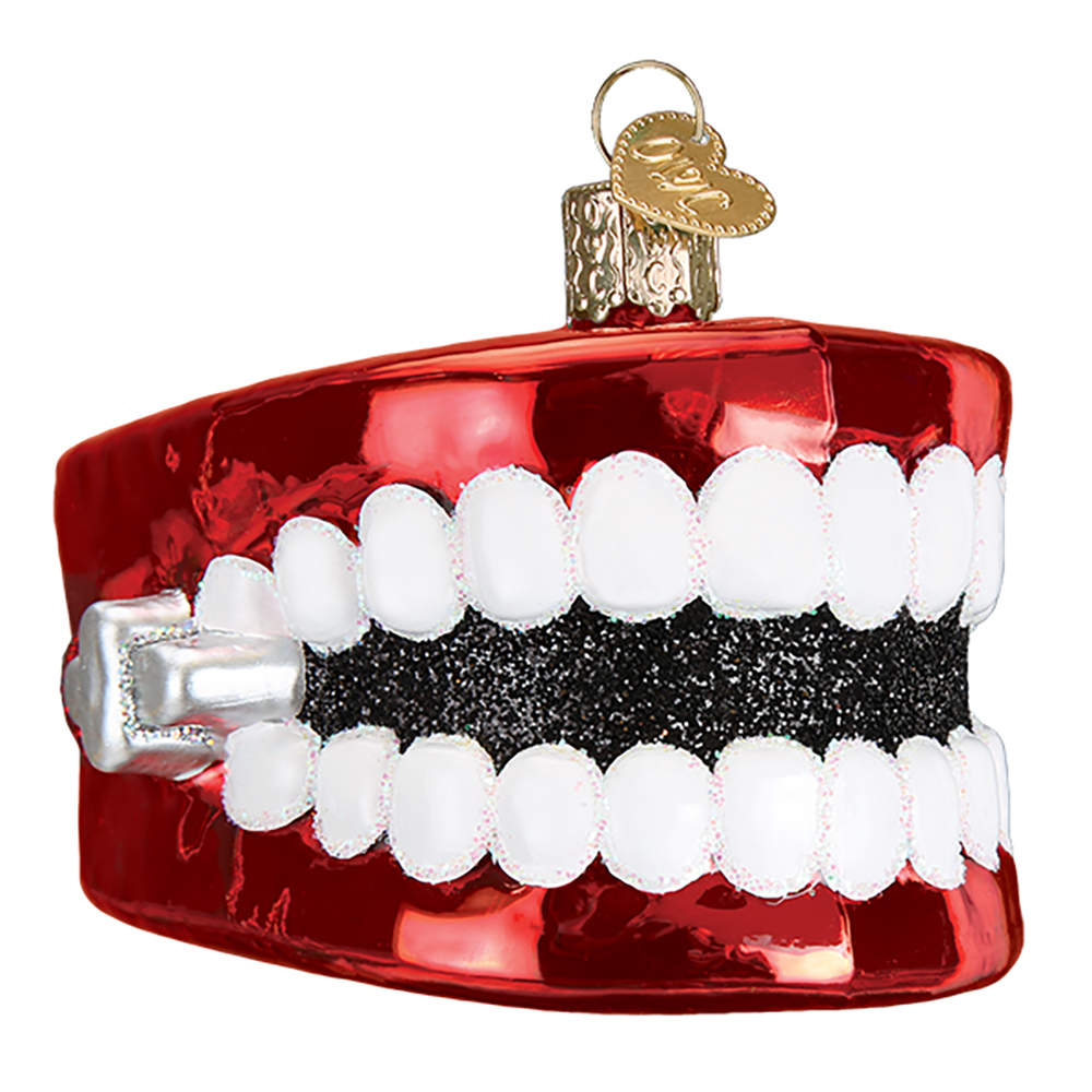 Fun and Games Wind Up Teeth - No Box by Old World Christmas (Newer)-1