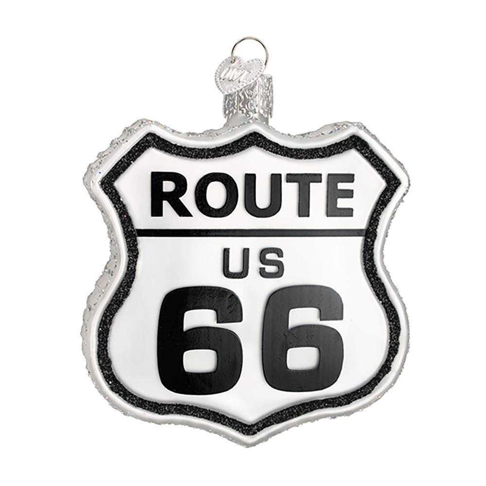 Vacation & Travel Historic Route 66 Sign - No Box by Old World Christmas (Newer)-1