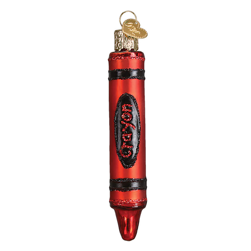 School & Graduation Crayon - Red - No Box by Old World Christmas (Newer)-1