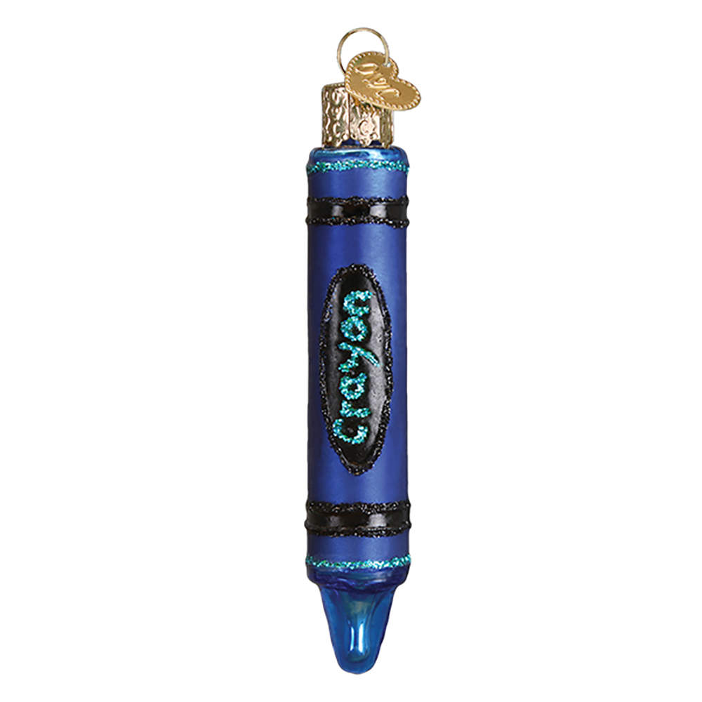 School & Graduation Crayon - Blue - No Box by Old World Christmas (Newer)-1