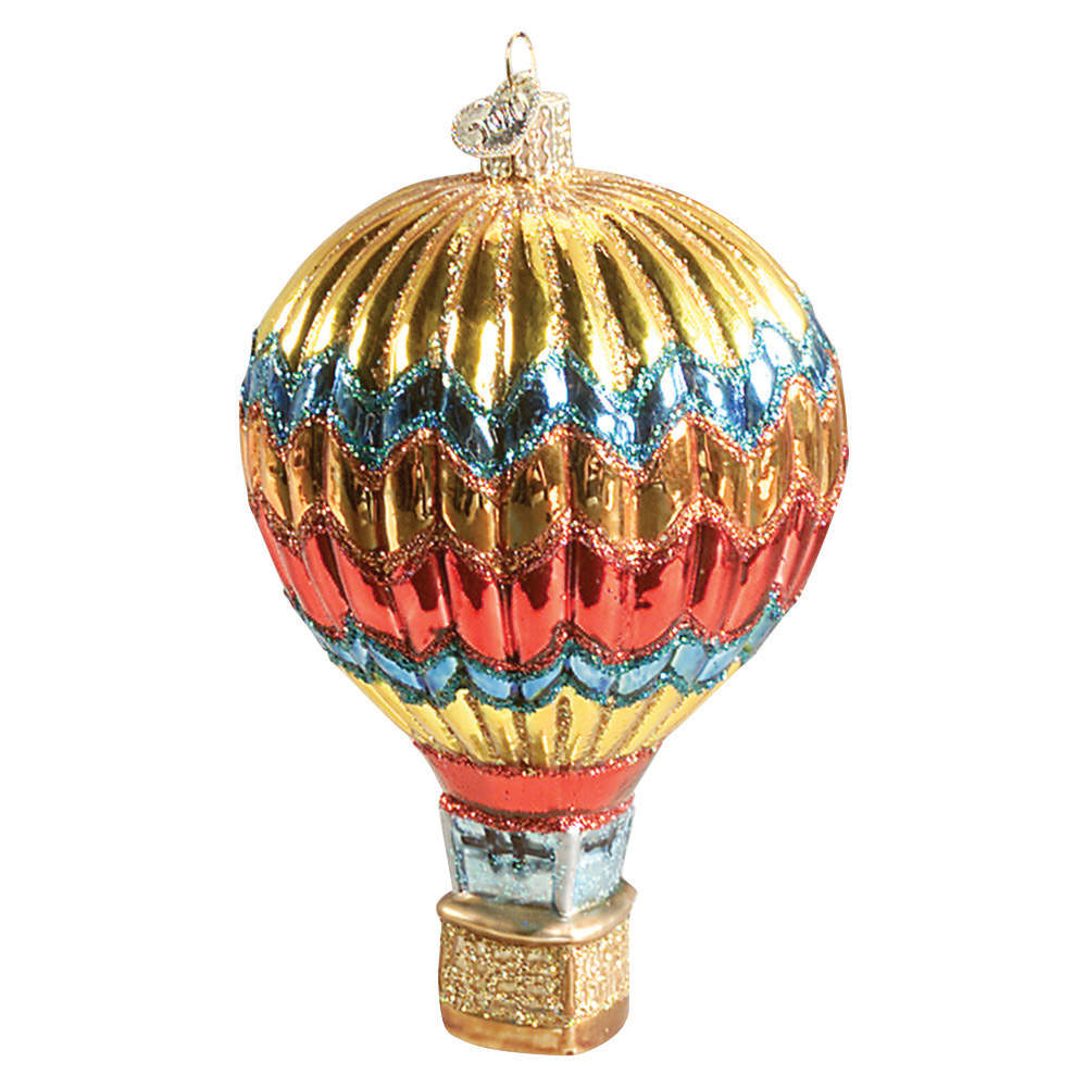 Transportation Gold Striped Hot Air Balloon - No Box by Old World Christmas (Newer)-1