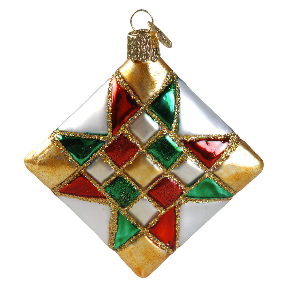 Crafts & Hobbies Quilt Square-Diamond - No Box 49a by Old World Christmas (Newer)-1