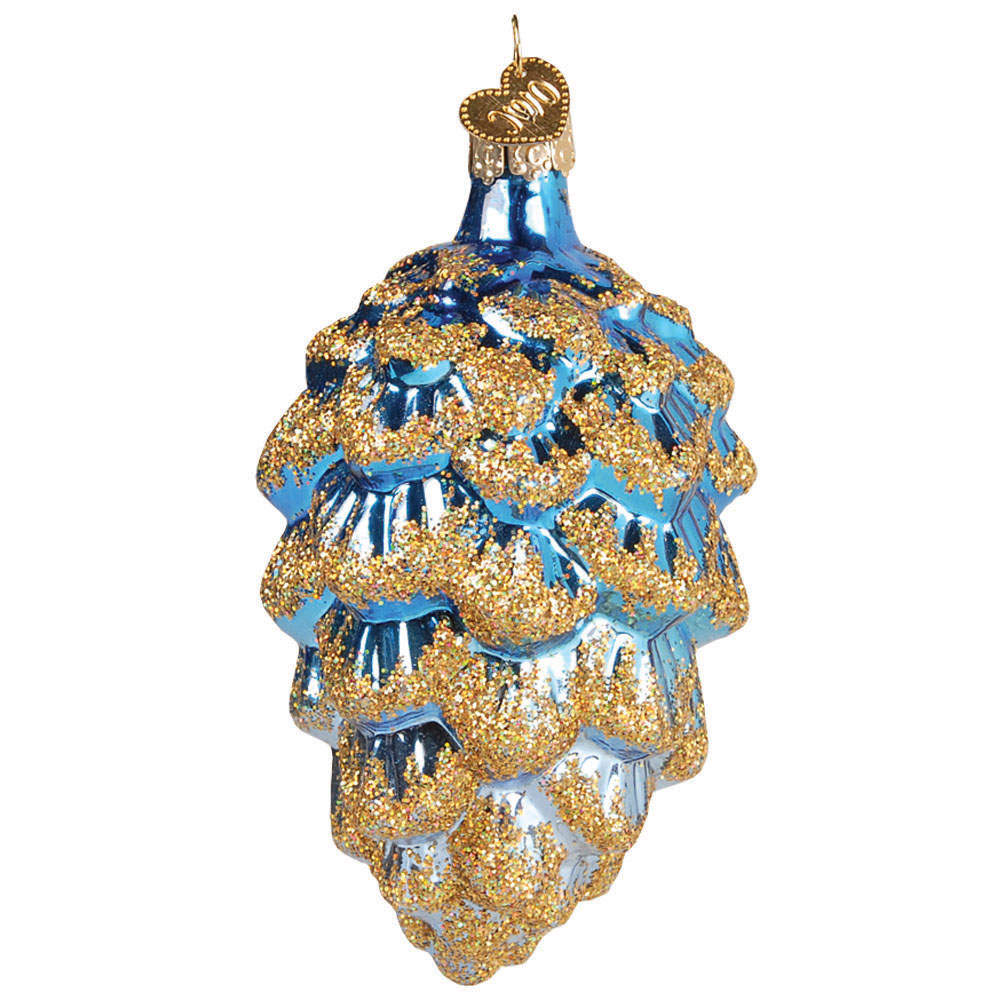 Trees & Cones & Wreaths Ponderosa Cone-Blue - No Box by Old World Christmas (Newer)-1