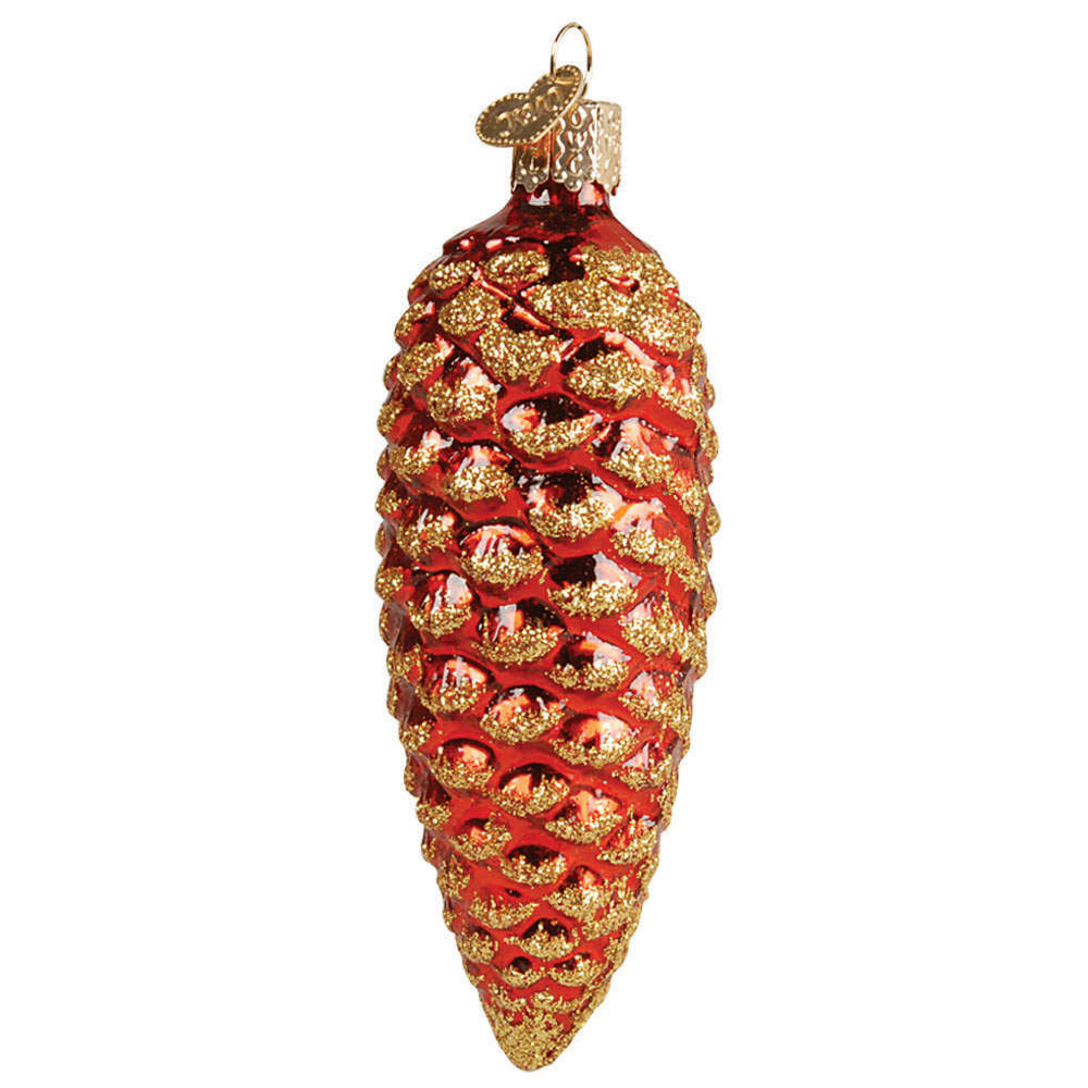 Trees & Cones & Wreaths Shimmering Cone-Red - No Box by Old World Christmas (Newer)-1