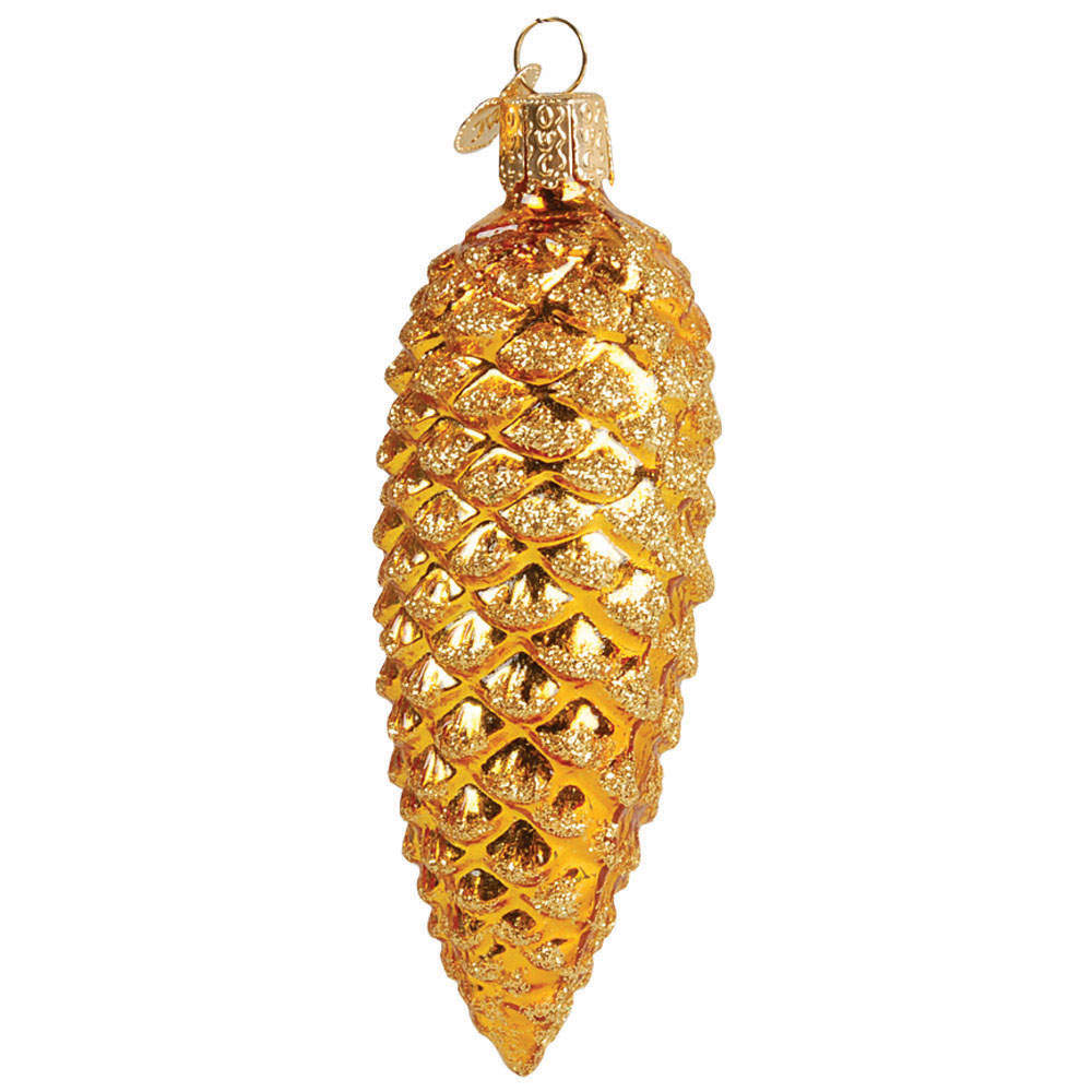 Trees & Cones & Wreaths Shimmering Cone-Gold - No Box by Old World Christmas (Newer)-1