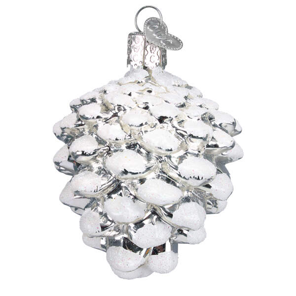 Trees & Cones & Wreaths Snow-Capped Silver Snowy Cone - No Box by Old World Christmas (Newer)-1