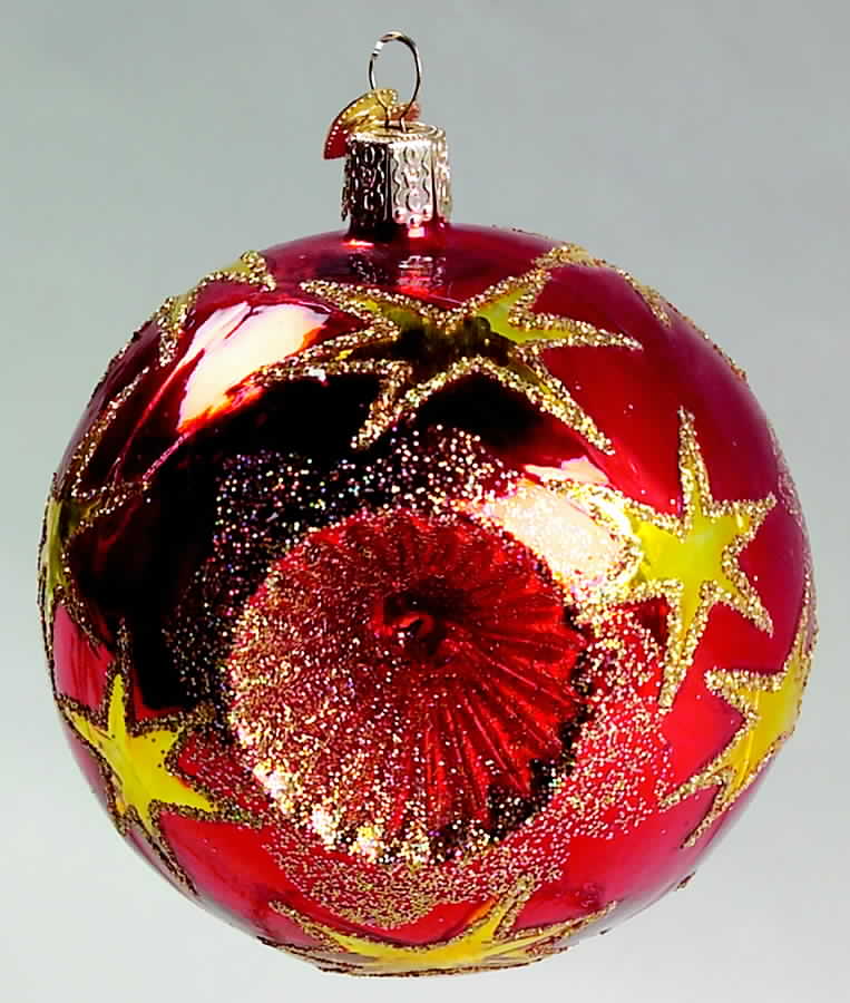 Traditional Shapes Red Multi-Indented Reflector - No Box by Old World Christmas (Newer)-1