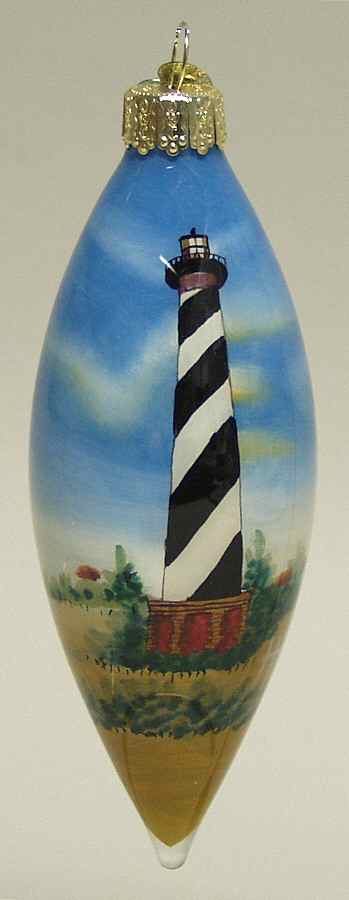Inside Art-Lighthouses Cape Hatteras Lighthouse - With Box by Old World Christmas (Newer)-1