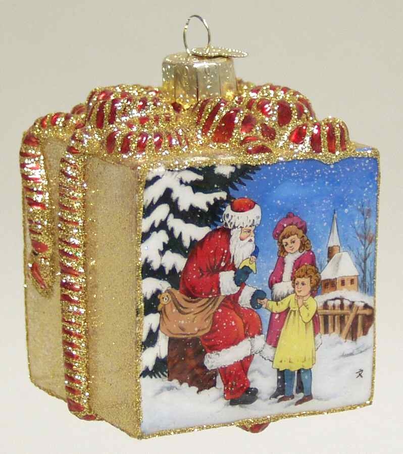 Inside Art Meeting With Santa - With Box Bx689 by Old World Christmas (Newer)-1