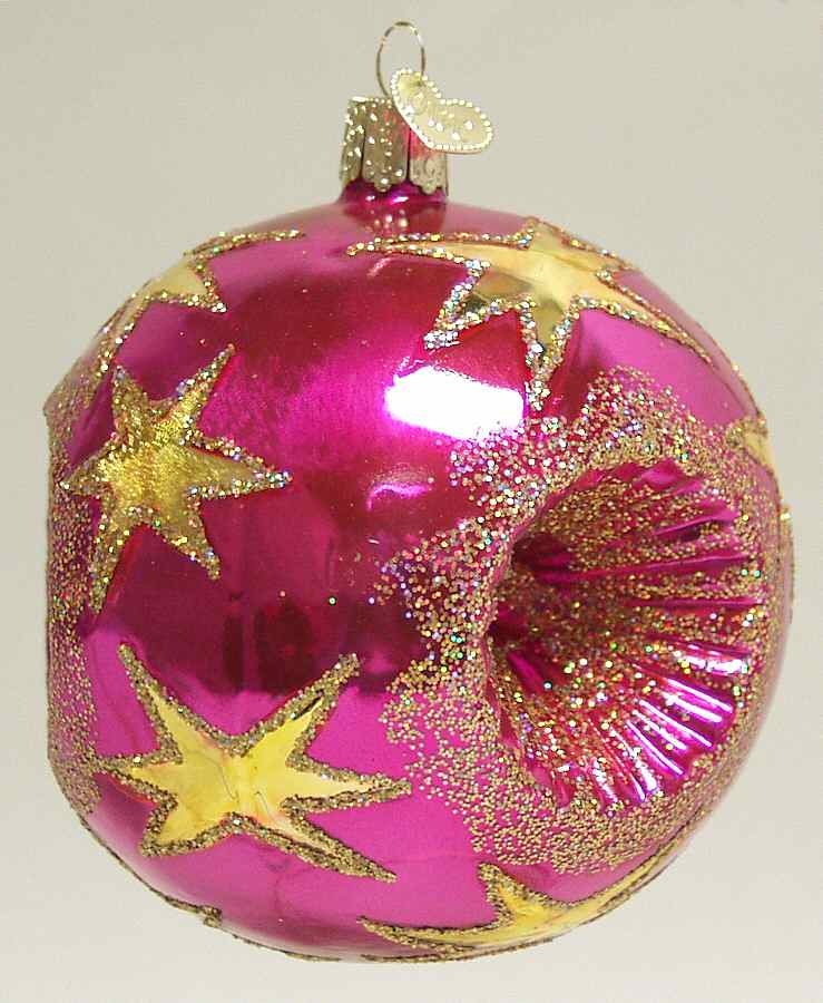 Traditional Shapes Pink Multi-Indented Reflector - No Box by Old World Christmas (Newer)-1