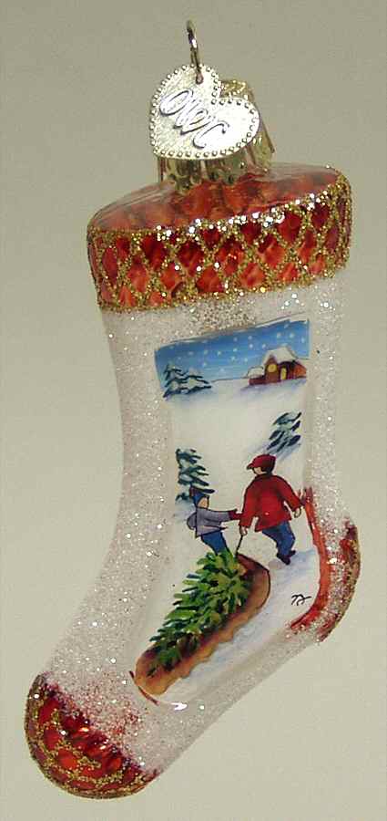Inside Art Bringing Home The Tree - With Box Bx1211 by Old World Christmas (Newer)-1
