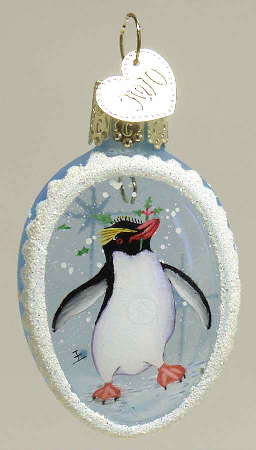 Inside Art Holly Penguin - With Box Bx1518 by Old World Christmas (Newer)-1