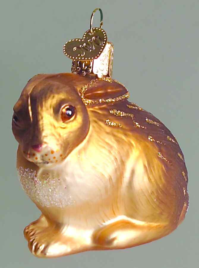 Old World Christmas Tan Cottontail Rabbit - No Box by Old World Christmas (Newer)-1
