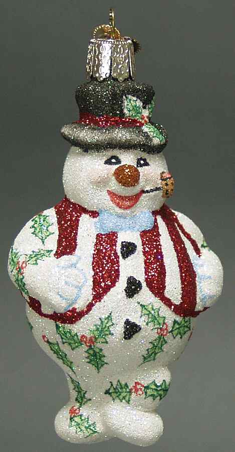 Snowmen Glistening Holly Jolly Snowman - No Box by Old World Christmas (Newer)-1