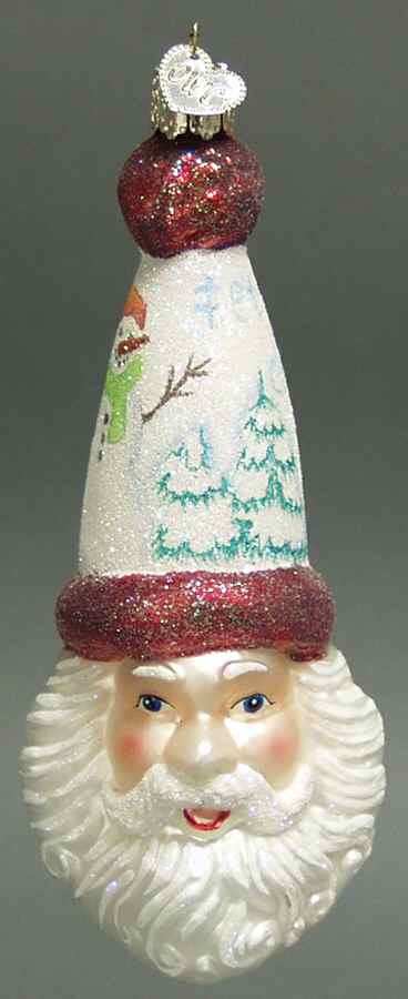 Santa and Mrs Claus Glistening Let It Snow Santa - No Box by Old World Christmas (Newer)-1