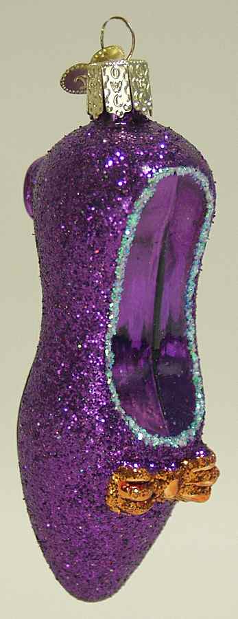 Halloween Witch's Slipper-Purple - No Box by Old World Christmas (Newer)-1