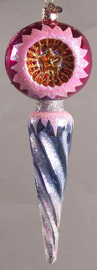 Traditional Shapes Icicle Reflector-Pink - No Box by Old World Christmas (Newer)-1