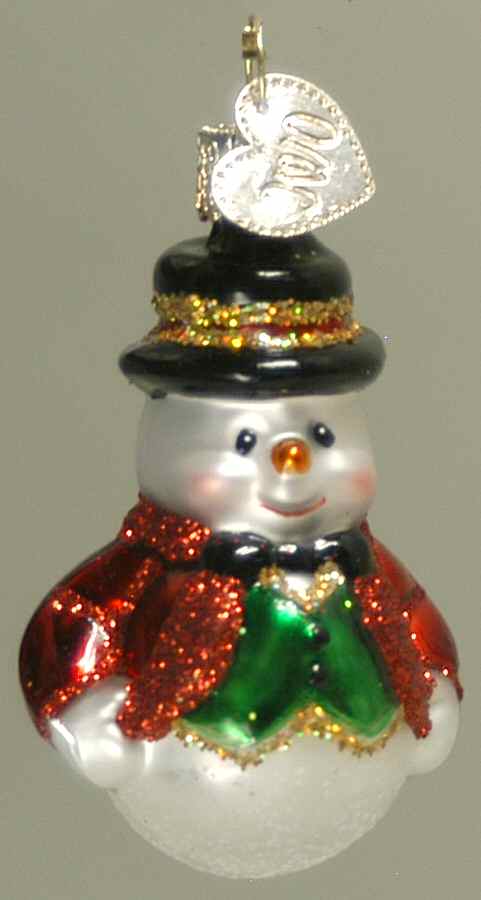 Snowmen Happy Snowman-Red Coat - No Box Nb58a by Old World Christmas (Newer)-1