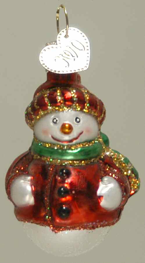 Snowmen Happy Snowlady-Red Coat - No Box Nb58b by Old World Christmas (Newer)-1