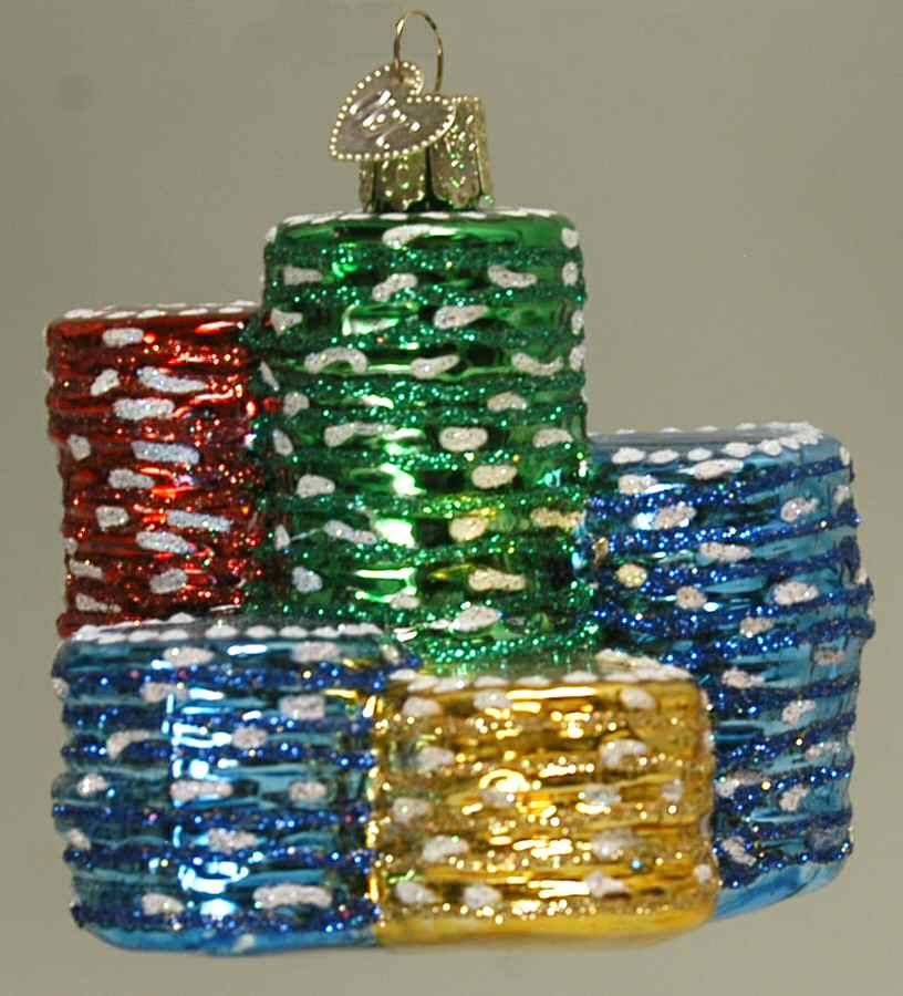 Fun and Games Poker Chips - No Box by Old World Christmas (Newer)-1